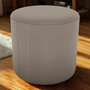 Puff Redondo Decorativo Copenhage 43x43 cm Veludo Marrom Claro Milani Store