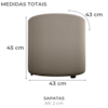 Puff Redondo Decorativo Copenhage 43x43 cm Veludo Marrom Claro Milani Store