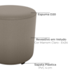 Puff Redondo Decorativo Copenhage 43x43 cm Veludo Marrom Claro Milani Store