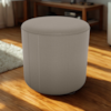 Puff Redondo Decorativo Copenhage 43x43 cm Veludo Marrom Claro Milani Store
