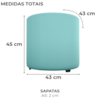 Puff Redondo Decorativo Copenhage 43x43 cm Veludo Milani Store