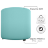 Puff Redondo Decorativo Copenhage 43x43 cm Veludo Milani Store