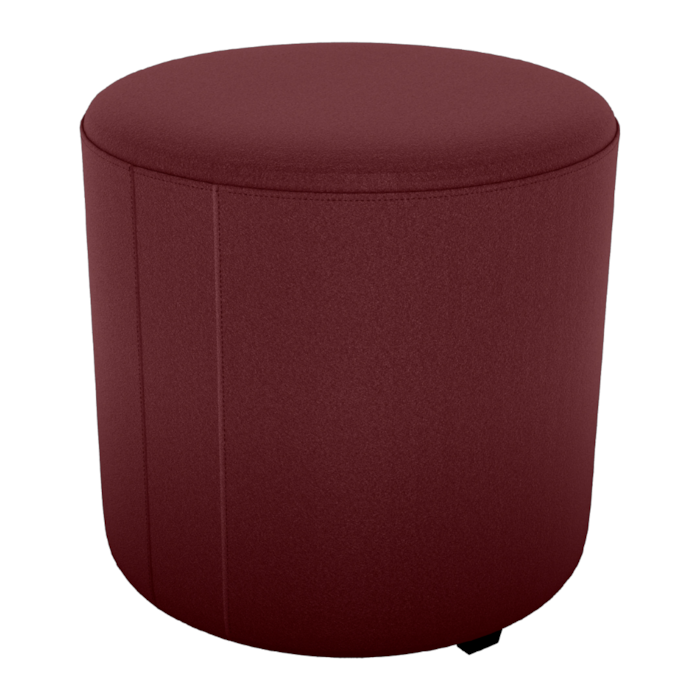 Puff Redondo Decorativo Copenhage 43x43 cm Veludo Vermelho Milani Store