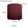 Puff Redondo Decorativo Copenhage 43x43 cm Veludo Vermelho Milani Store
