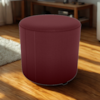 Puff Redondo Decorativo Copenhage 43x43 cm Veludo Vermelho Milani Store