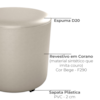 Puff Redondo Decorativo Copenhage Corano Bege Milani Store