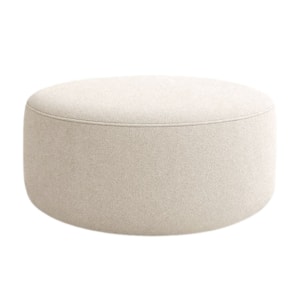 Puff Redondo Organico Imperial 40x80 cm Boucle Bege IMPO