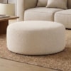 Puff Redondo Organico Imperial 40x80 cm Boucle Bege IMPO