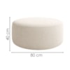 Puff Redondo Organico Imperial 40x80 cm Boucle Bege IMPO