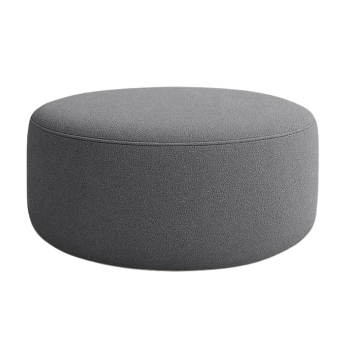 Puff Redondo Organico Imperial 40x80 cm Boucle Cinza IMPO