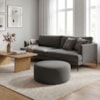 Puff Redondo Organico Imperial 40x80 cm Boucle Cinza IMPO