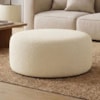 Puff Redondo Organico Imperial 40x80 cm Boucle Creme IMPO