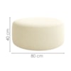Puff Redondo Organico Imperial 40x80 cm Boucle Creme IMPO