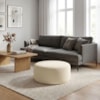 Puff Redondo Organico Imperial 40x80 cm Boucle Creme IMPO
