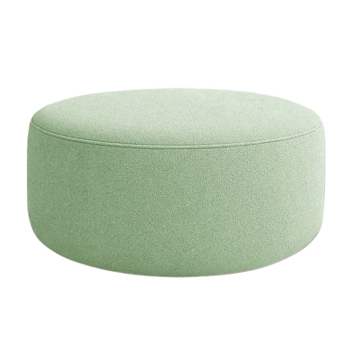 Puff Redondo Organico Imperial 40x80 cm Boucle Oliva IMPO