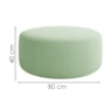 Puff Redondo Organico Imperial 40x80 cm Boucle Oliva IMPO