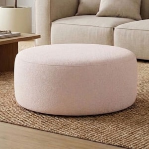 Puff Redondo Organico Imperial 40x80 cm Boucle Rose IMPO