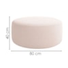 Puff Redondo Organico Imperial 40x80 cm Boucle Rose IMPO