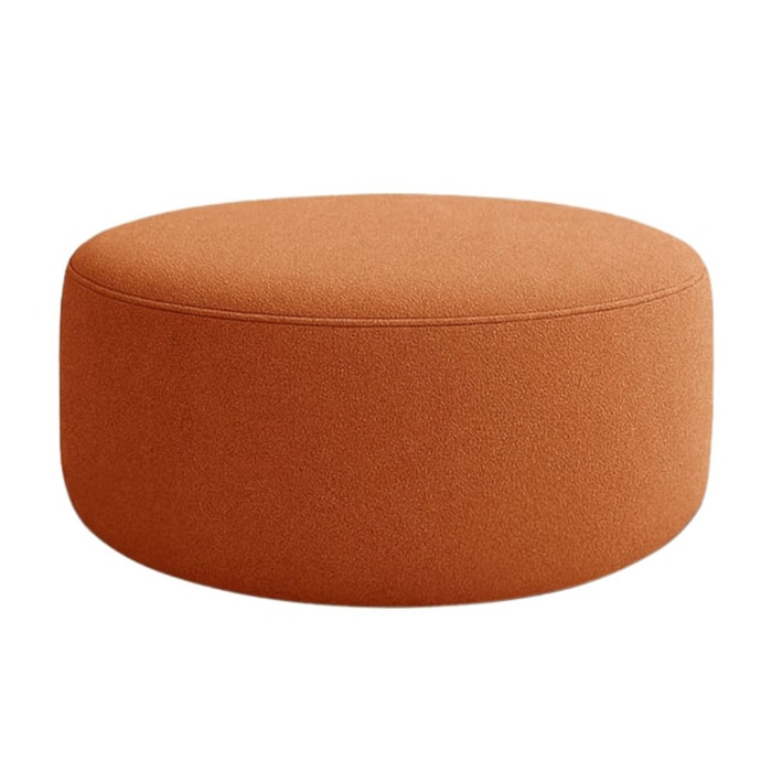 Puff Redondo Organico Imperial 40x80 cm Boucle Terracota IMPO