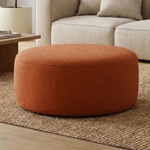 Puff Redondo Organico Imperial 40x80 cm Boucle Terracota IMPO