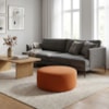 Puff Redondo Organico Imperial 40x80 cm Boucle Terracota IMPO