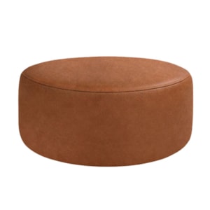 Puff Redondo Organico Imperial 40x80 cm Corino Avelã Camel IMPO