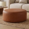 Puff Redondo Organico Imperial 40x80 cm Corino Avelã Camel IMPO