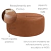 Puff Redondo Organico Imperial 40x80 cm Corino Avelã Camel IMPO