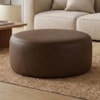 Puff Redondo Organico Imperial 40x80 cm Corino Canela IMPO
