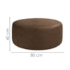 Puff Redondo Organico Imperial 40x80 cm Corino Canela IMPO