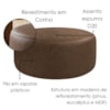 Puff Redondo Organico Imperial 40x80 cm Corino Canela IMPO