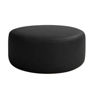 Puff Redondo Organico Imperial 40x80 cm Corino Preto IMPO