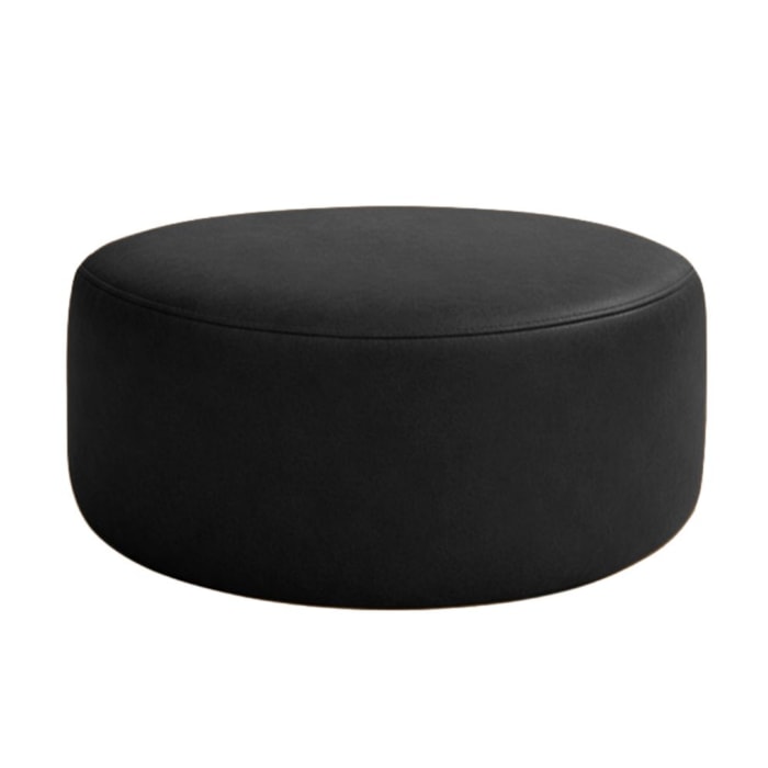 Puff Redondo Organico Imperial 40x80 cm Corino Preto IMPO