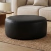 Puff Redondo Organico Imperial 40x80 cm Corino Preto IMPO