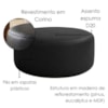 Puff Redondo Organico Imperial 40x80 cm Corino Preto IMPO