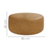 Puff Redondo Organico Imperial 40x80 cm Corino Whisky IMPO