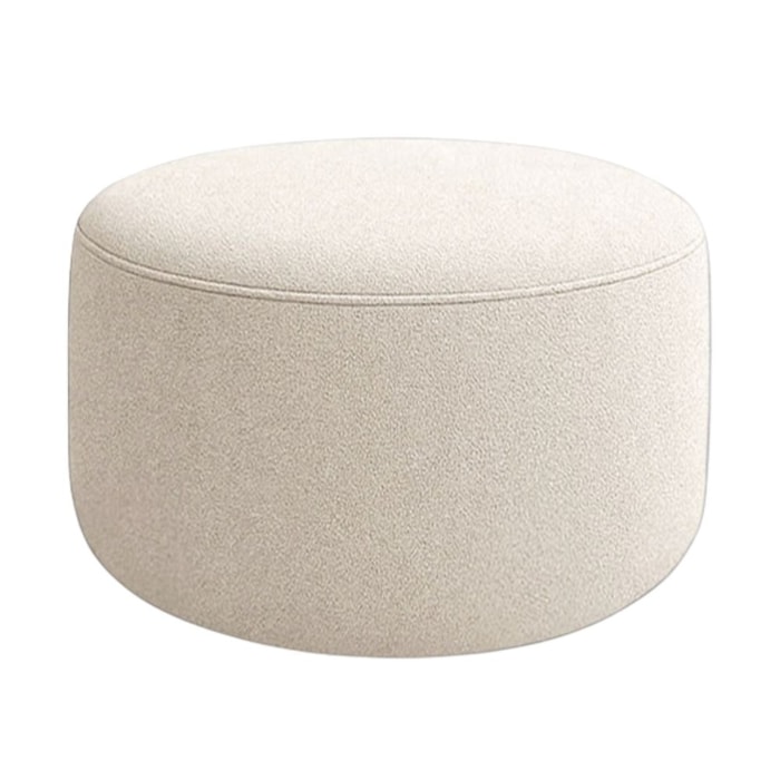 Puff Redondo Organico Imperial 45x60 cm Boucle Bege IMPO