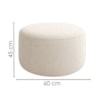Puff Redondo Organico Imperial 45x60 cm Boucle Bege IMPO