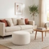 Puff Redondo Organico Imperial 45x60 cm Boucle Bege IMPO