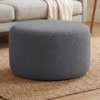 Puff Redondo Organico Imperial 45x60 cm Boucle Cinza IMPO