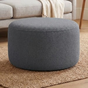 Puff Redondo Organico Imperial 45x60 cm Boucle Cinza IMPO