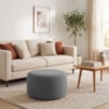 Puff Redondo Organico Imperial 45x60 cm Boucle Cinza IMPO