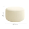 Puff Redondo Organico Imperial 45x60 cm Boucle Creme IMPO