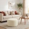 Puff Redondo Organico Imperial 45x60 cm Boucle Creme IMPO