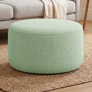 Puff Redondo Organico Imperial 45x60 cm Boucle Oliva IMPO