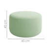 Puff Redondo Organico Imperial 45x60 cm Boucle Oliva IMPO