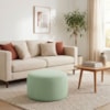 Puff Redondo Organico Imperial 45x60 cm Boucle Oliva IMPO