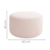 Puff Redondo Organico Imperial 45x60 cm Boucle Rose IMPO