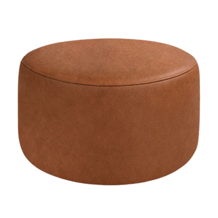 Puff Redondo Organico Imperial 45x60 cm Corino Avelã Camel IMPO