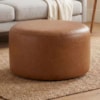 Puff Redondo Organico Imperial 45x60 cm Corino Avelã Camel IMPO